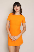 70s Orange Mod Mini Dress