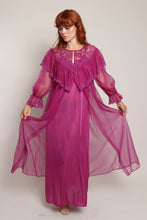 70s Purple Peignoir Set