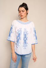 80s Embroidered Peasant Top