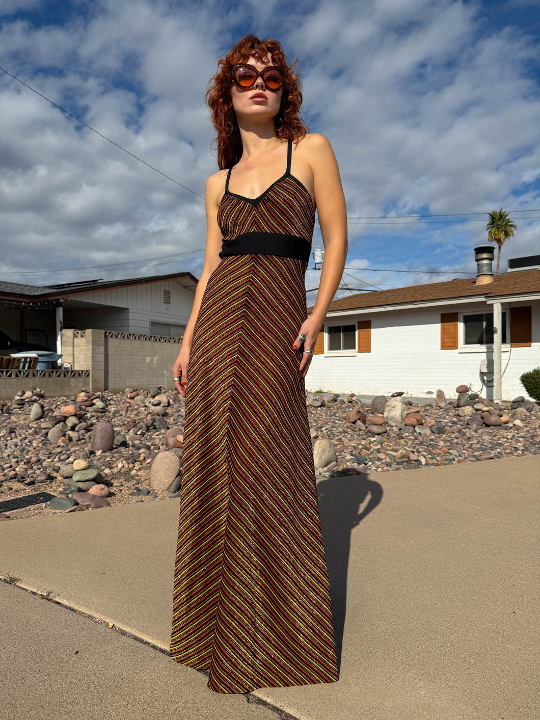 chevron stripe maxi dress Resort Wear 2026| Platonic Chevron Maxi Dress - Blue