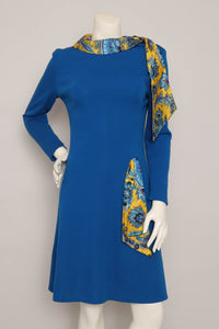 60s Paisley Sash Knit Dress