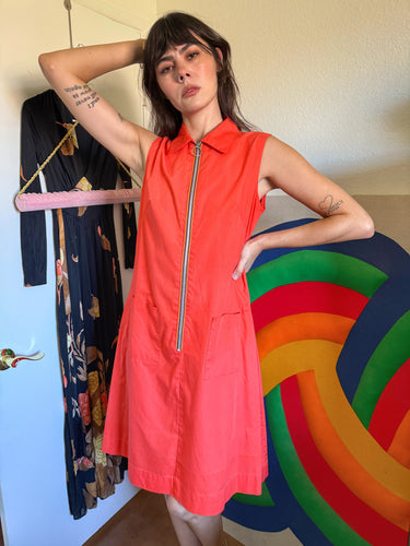 60s Orange O-Ring Dress