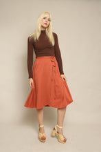 70s Burnt Orange Wrap Skirt