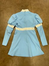 70s Blue Juliet Sleeve Dress - S/M