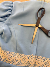 70s Blue Juliet Sleeve Dress - S/M