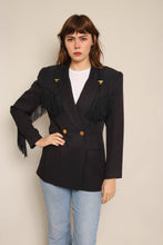 90s Black Western Fringe Blazer