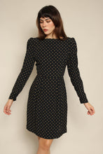 1980s Capriccio Black Polka Dot Dress With Peek-A-Boo Open Back