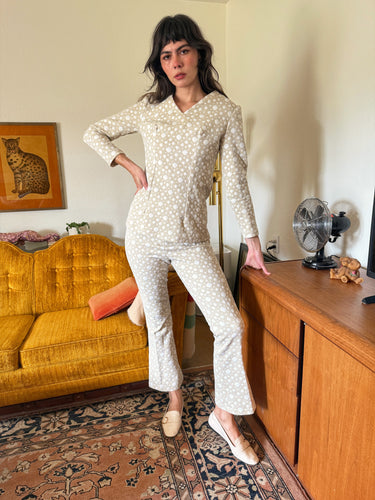 70s Spotted Two Piece Pants Set