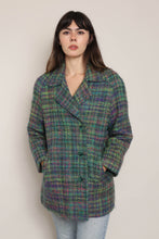 80s Colorful Plaid Mohair Jacket