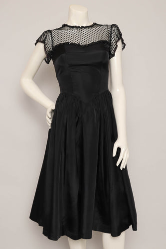 80s Mesh Taffeta Dress