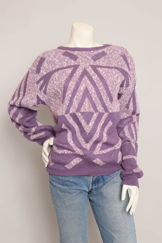 80s Purple Southwestern Sweater