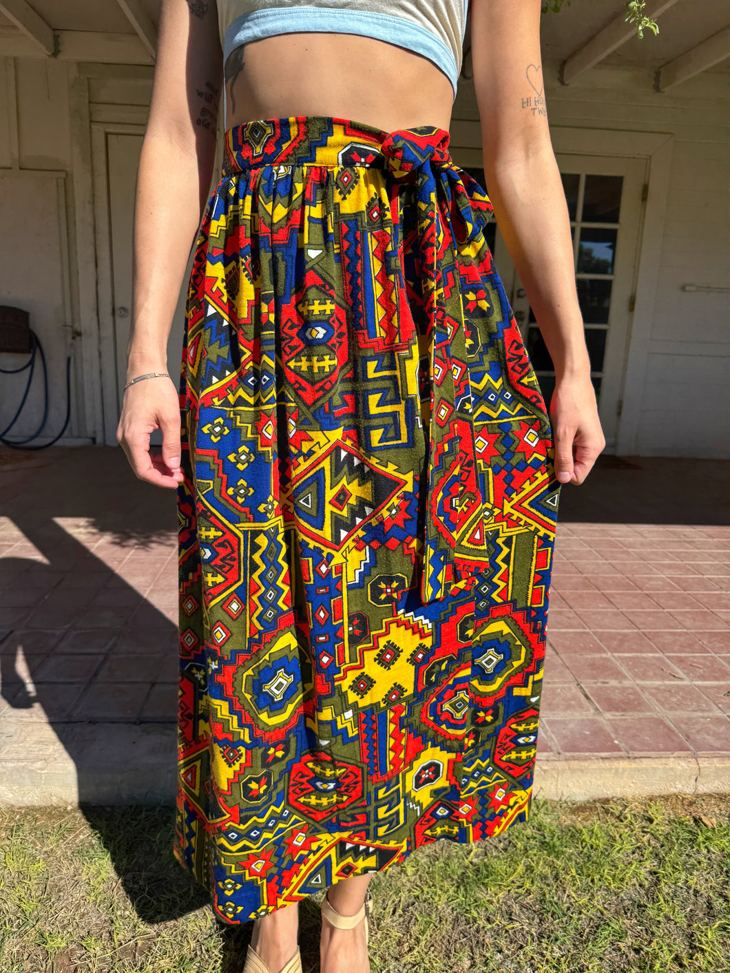70s Psychedelic Maxi Skirt