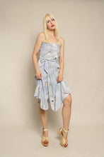 70s Crane Print Wrap Skirt & Shawl Set