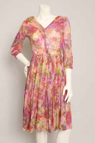 60s Abstract Floral Dress