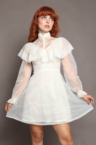 70s Victorian Mini Dress