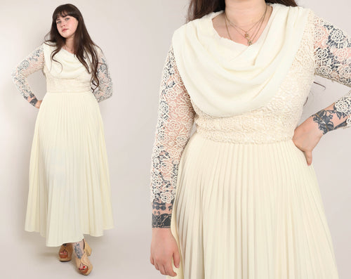 70s Grecian Lace Dress