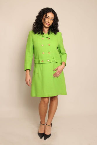60s Green Double Breasted Coat
