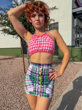 70s Seersucker Mod Mini Skirt