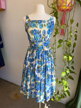 50s Blue Floral Dress