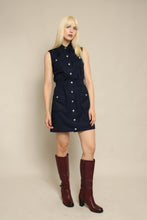 70s Butte Knit Blue Mod Mini Dress