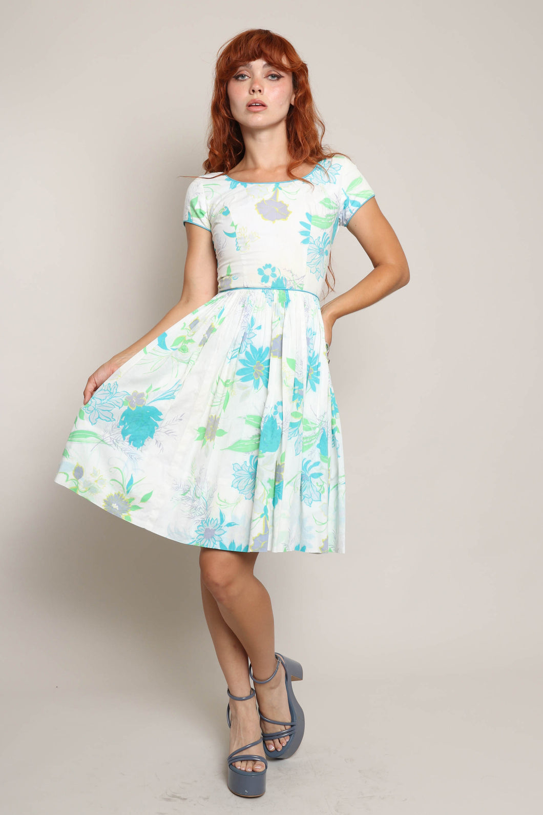 50s Floral Cotton Dress