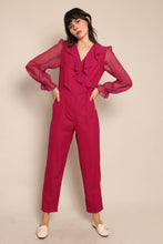 80s Chiffon Collar Jumpsuit