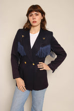 90s Navy Western Fringe Blazer