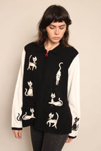 90s Cat Print Knit Jacket