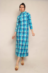 60s Lila Bath Cotton Yarn Dress