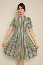 50s Gray Striped Dress