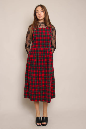 90s Plaid Corduroy Jumper