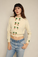 1950s Fruit Berries Knit Cardigan Sweater