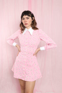 ❤️ 70s Pink Mod Mini Dress