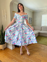 80s Cotton Floral Tea Dress