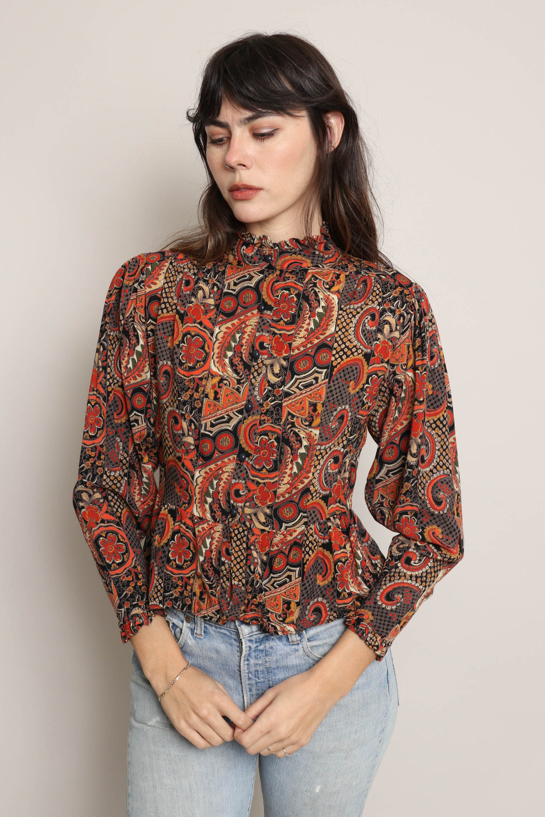 70s Paisley Bishop Sleeve Shirt