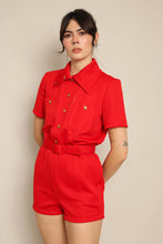 80s Red Romper With Belt