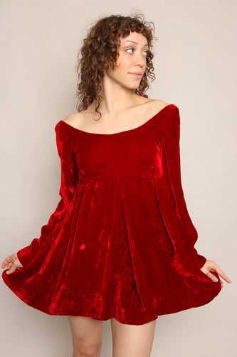 70s Flouncy Velvet Romper