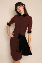40s Asymmetric Velvet Dress