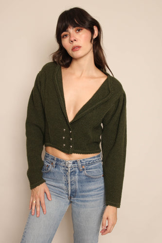 90s Olive Knit Cardigan