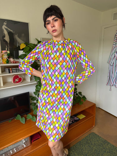 60s Rainbow Mosaic Dress