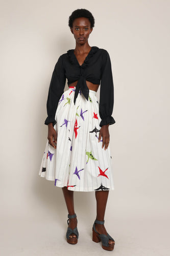 50s Crane Print Skirt