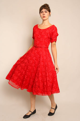 50s Lace Fit & Flare Dress