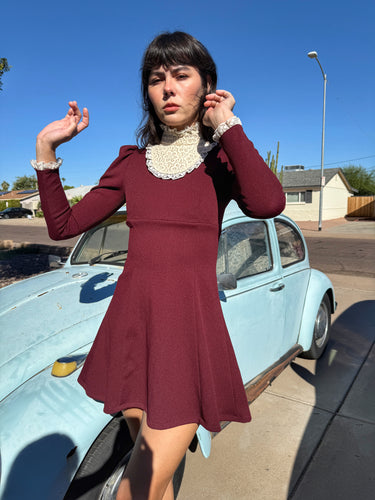 70s Victorian Mini Dress