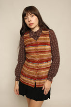 70s Chenille Striped Vest
