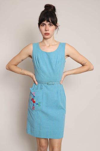 60s Rooster & Compass Rose Dress