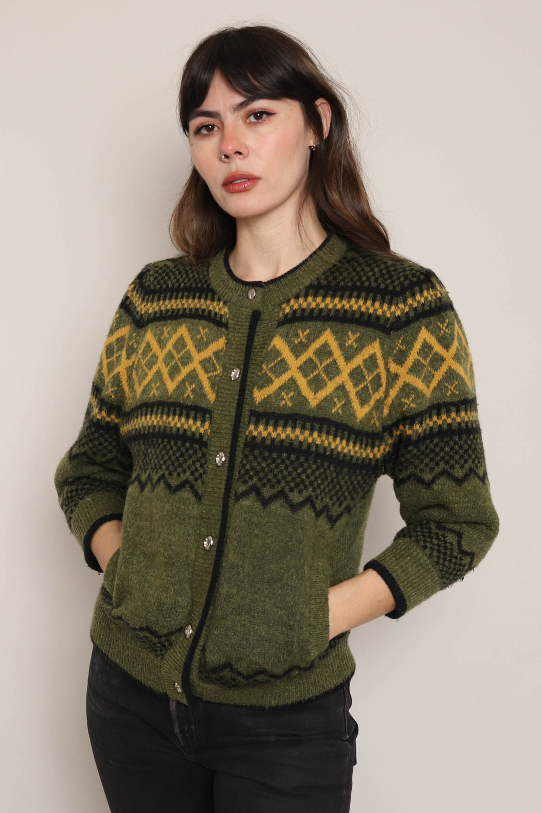 80s Mohair Nordic Cardigan