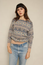 1980s Laura Ashley People Holding Hands Fair Isle Wool Sweater