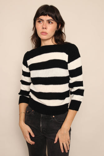 80s Black & White Sweater