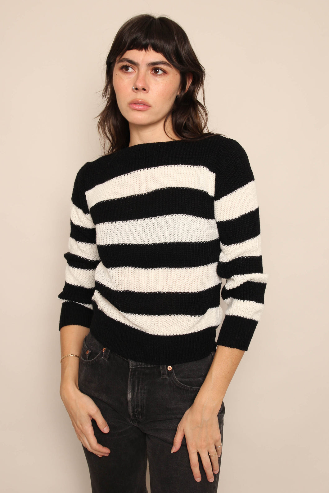80s Black & White Sweater
