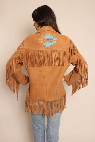 70s Embroidered Fringe Jacket